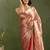 Peach chiffon heavy lace border work party wear saree