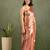 Peach chiffon heavy lace border work party wear saree