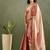 Peach chiffon heavy lace border work party wear saree