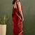 Red chiffon heavy lace border work party wear saree