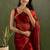 Red chiffon heavy lace border work party wear saree