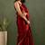Red chiffon heavy lace border work party wear saree