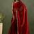 Red chiffon heavy lace border work party wear saree