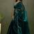 Teal green chiffon heavy lace border work party wear saree