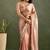 Peach chiffon heavy lace border work party wear saree