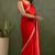 Red chiffon heavy lace border work party wear saree