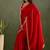Red chiffon heavy lace border work party wear saree