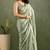 Pista green chiffon heavy lace border work party wear saree