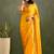 Orange chiffon heavy lace border work party wear saree