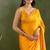 Orange chiffon heavy lace border work party wear saree
