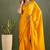 Orange chiffon heavy lace border work party wear saree