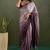 Lavender chiffon heavy lace border work party wear saree