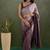 Lavender chiffon heavy lace border work party wear saree