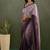 Lavender chiffon heavy lace border work party wear saree
