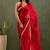 Red chiffon heavy lace border work party wear saree