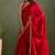 Red chiffon heavy lace border work party wear saree