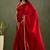 Red chiffon heavy lace border work party wear saree