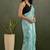Sky blue designer printed work chiffon casual wear saree
