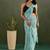 Sky blue designer printed work chiffon casual wear saree