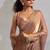 Gold handwork zarkan border work silk party wear saree