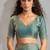 Ice blue handwork zarkan border work silk party wear saree