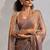 Grey handwork zarkan border work silk party wear saree