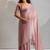 Pink handwork zarkan border work silk party wear saree