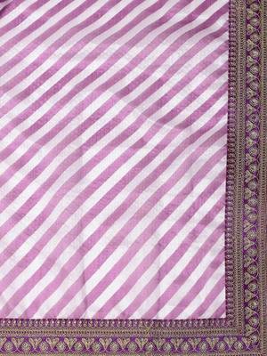 Purple Semi-Stitched Lehenga & Unstitched Blouse with Dupatta 5