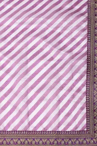 Purple Semi-Stitched Lehenga & Unstitched Blouse with Dupatta