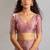 Pink handwork zarkan border work silk party wear saree