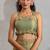 Pista handwork zarkan border work silk party wear saree