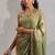 Pista handwork zarkan border work silk party wear saree