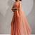 Peach handwork zarkan border work silk party wear saree