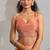 Peach handwork zarkan border work silk party wear saree
