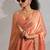 Peach handwork zarkan border work silk party wear saree