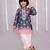Blue printed cotton silk kurta pyjama