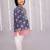 Blue printed cotton silk kurta pyjama