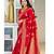 Red color silk blend saree with blouse