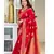 Red color silk blend saree with blouse