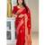 Red color silk blend saree with blouse