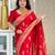 Red color silk blend saree with blouse