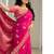 Pink color silk blend saree with blouse
