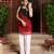 New Stylish Red Green Kurta Set With Bottom Summer Wear Kurta Set 