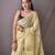 Light Yellow Shimmering Tissue silk blend Saree 