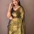 Olive Green Shimmering Tissue silk blend Saree 