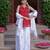 Bandhani Print Red Kurta Set With Bottom Wedding Wear Dress Festival Wear Kurta Set 