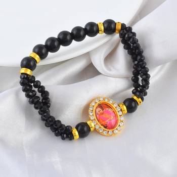Facetted black onyx guriji bracelet 1