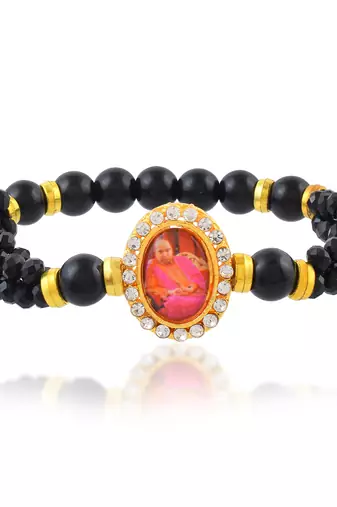 Facetted black onyx guriji bracelet