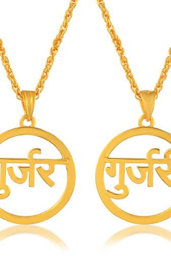 Brass gold plated gurjar gurjari pendants (pack of 2)