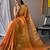 Orange Shimmering Tissue silk blend Saree 